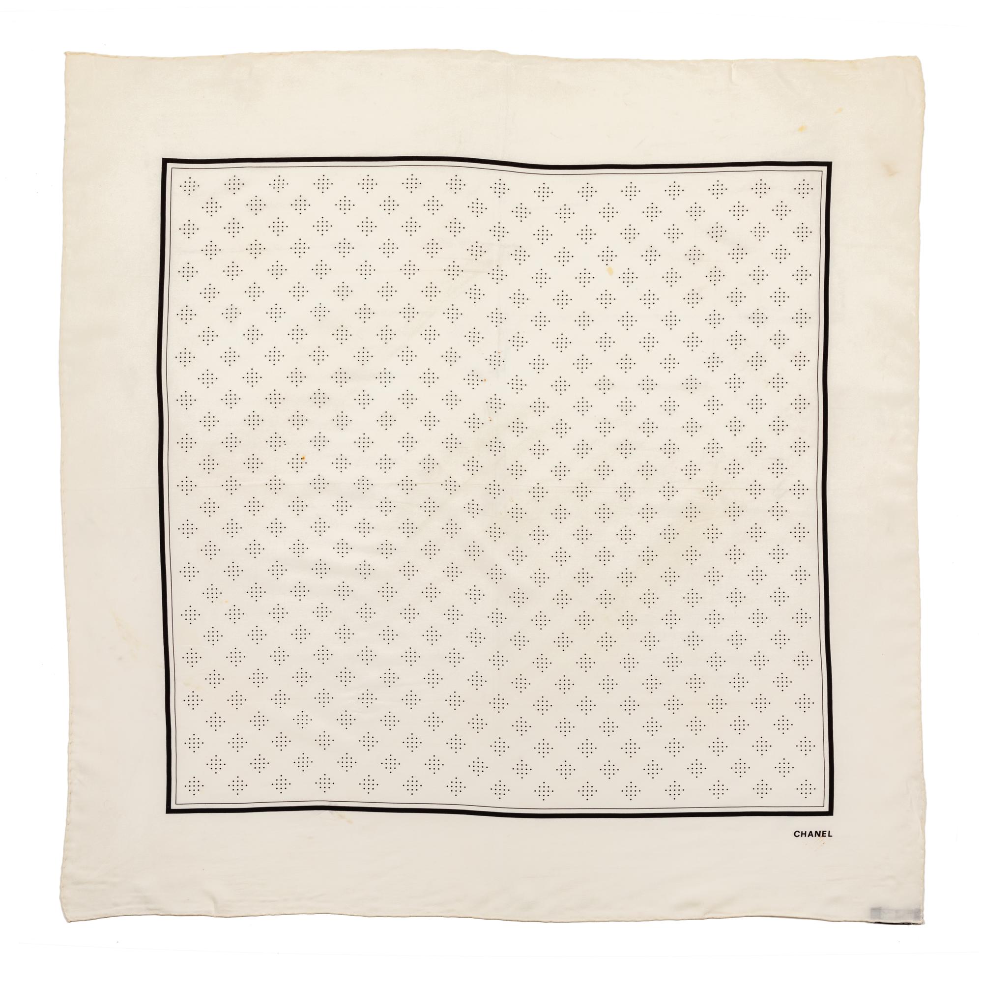 Chanel Cream Silk Scarf,
