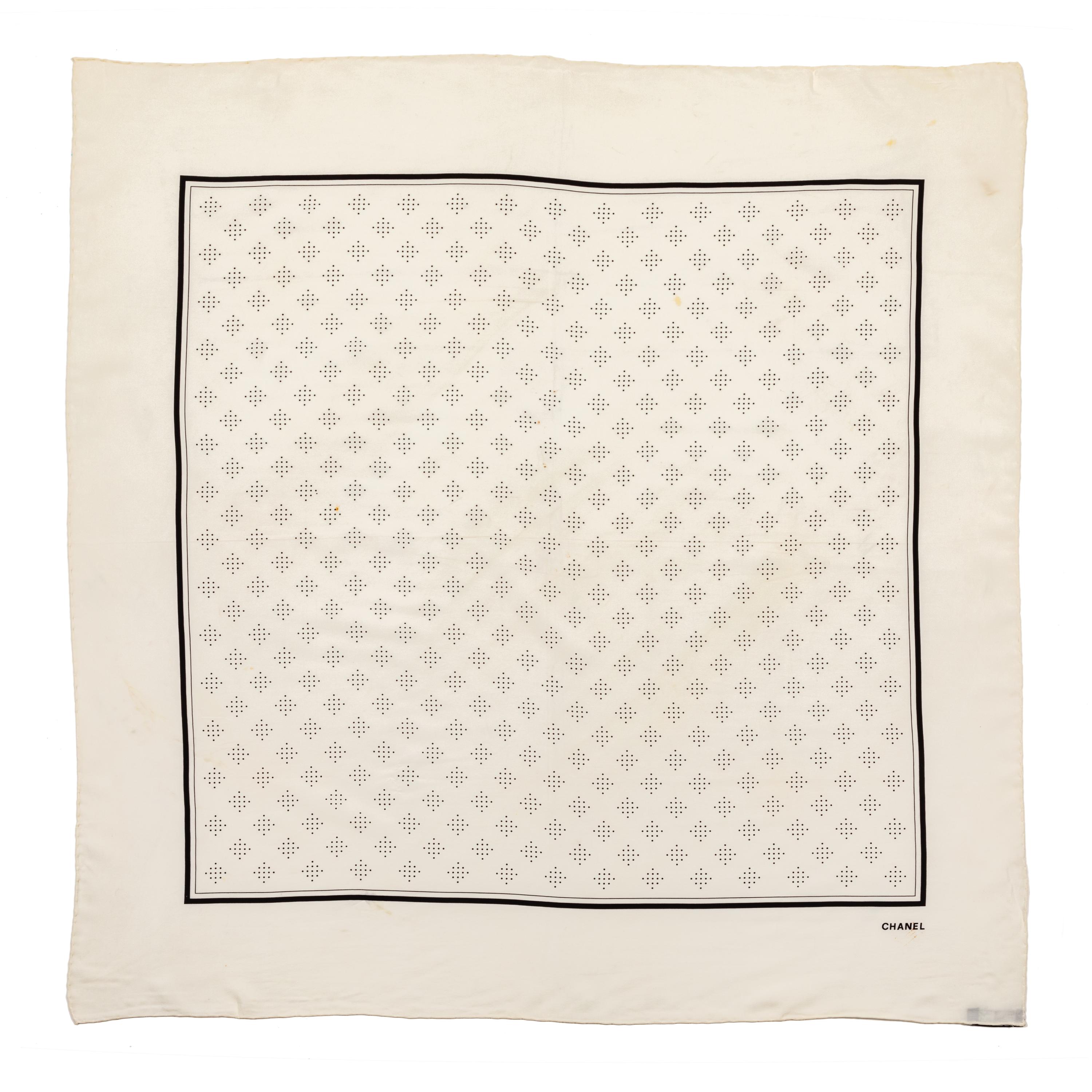 Chanel Cream Silk Scarf,