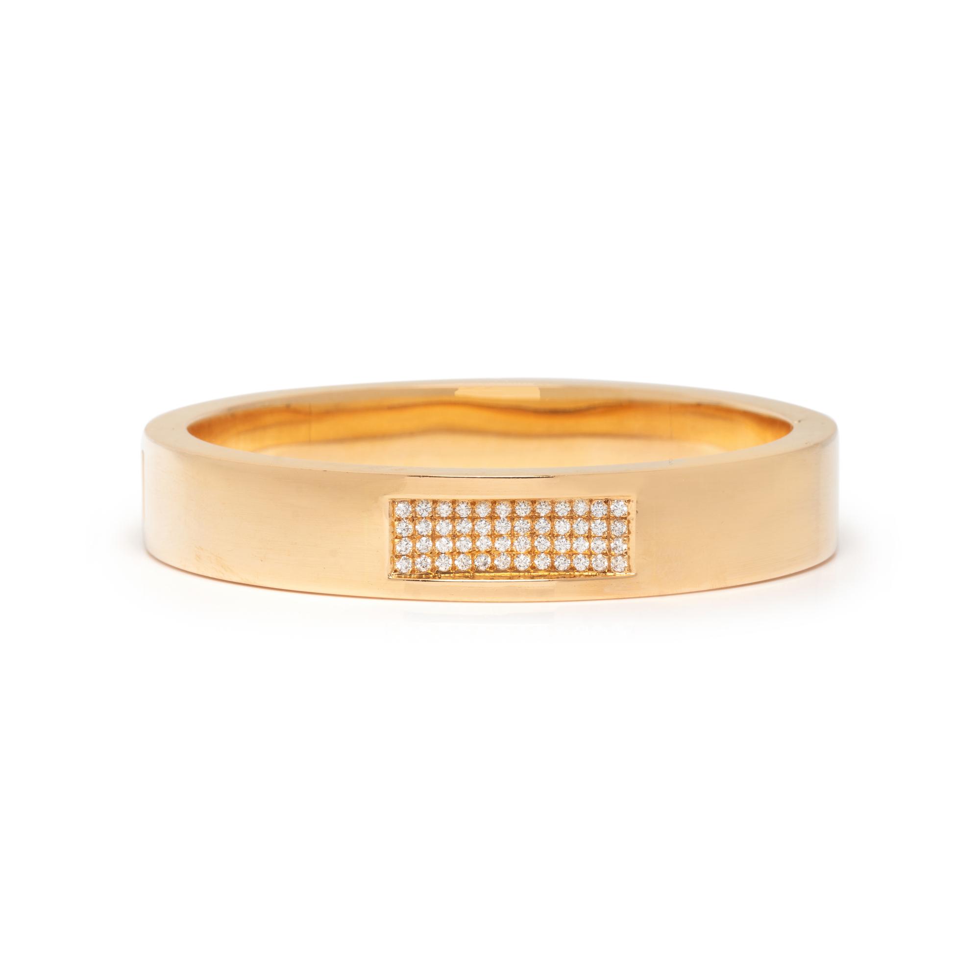YELLOW GOLD AND DIAMOND BANGLE BRACELET