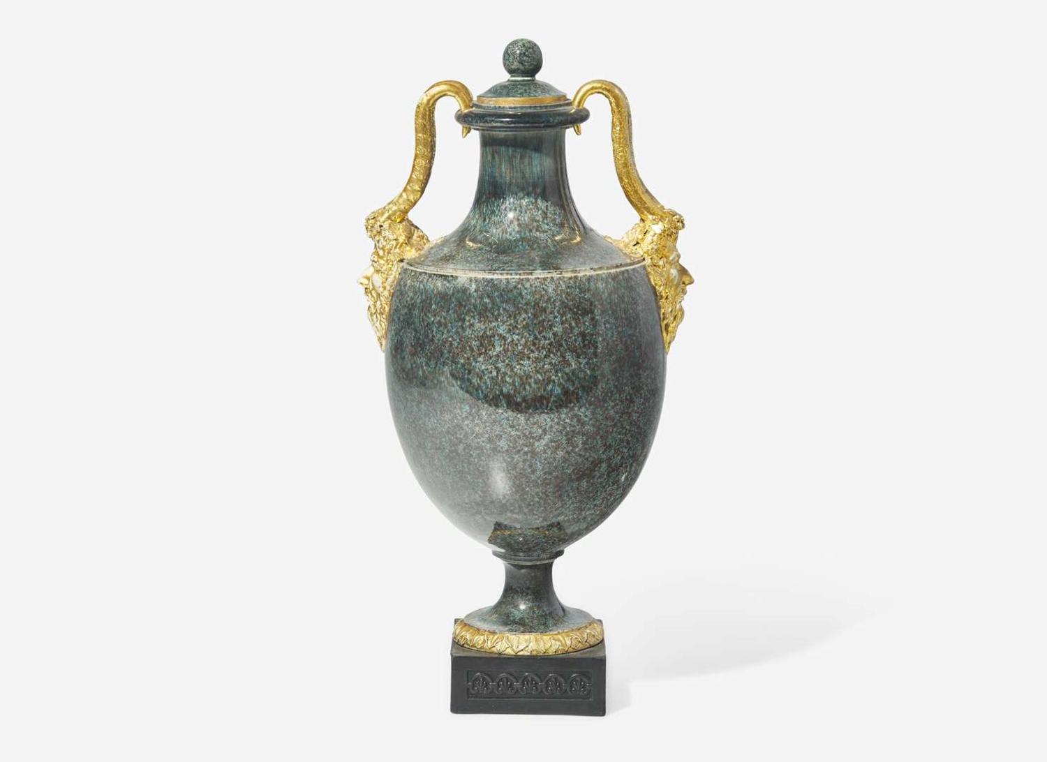A Wedgwood & Bentley Variegated Ware Covered Vase, UK, 1770s