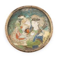 A Chinese Painted Marble Vignette