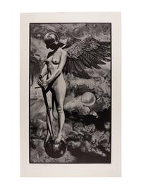 [PRINT]. Wisdom. Large limited Resingrave print from the Pennyroyal Caxton Bible. [North Hatfield, MA, 1999]. 865 x 532 mm. LIMITED EDITION, number IX of XXXV numbered copies, signed by Moser, this copy designated artist’s proof (“ap”).