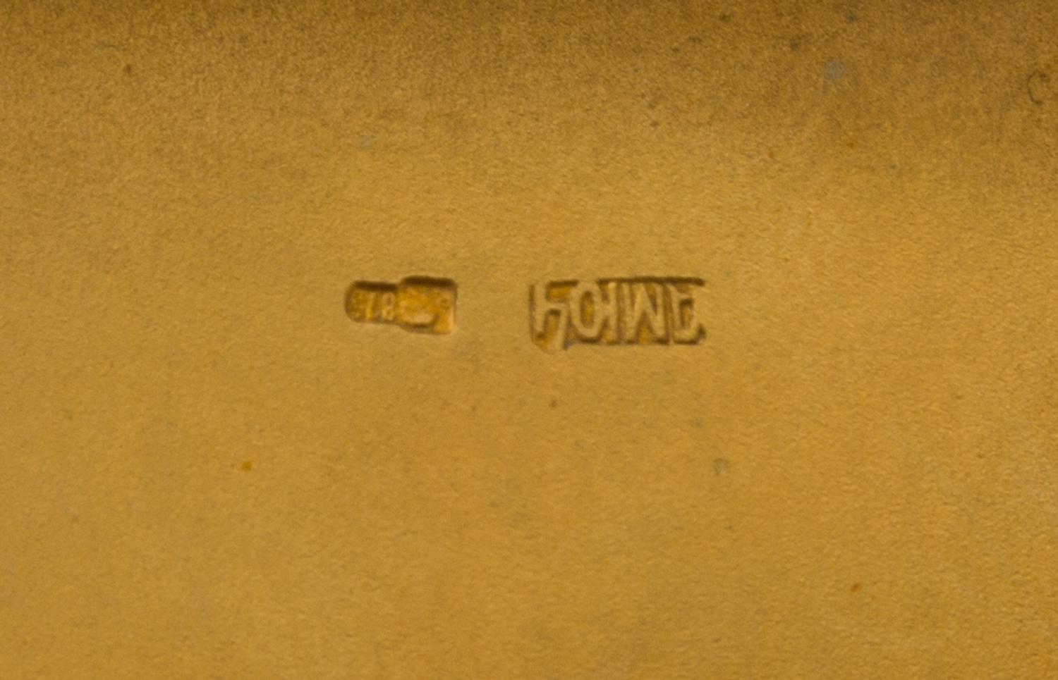 A Russian Niello Silver Cigarette Case, Maker's mark Cyrillic AMYu4, Moscow, 20th century, the case decorated with an image of Ilya Mur