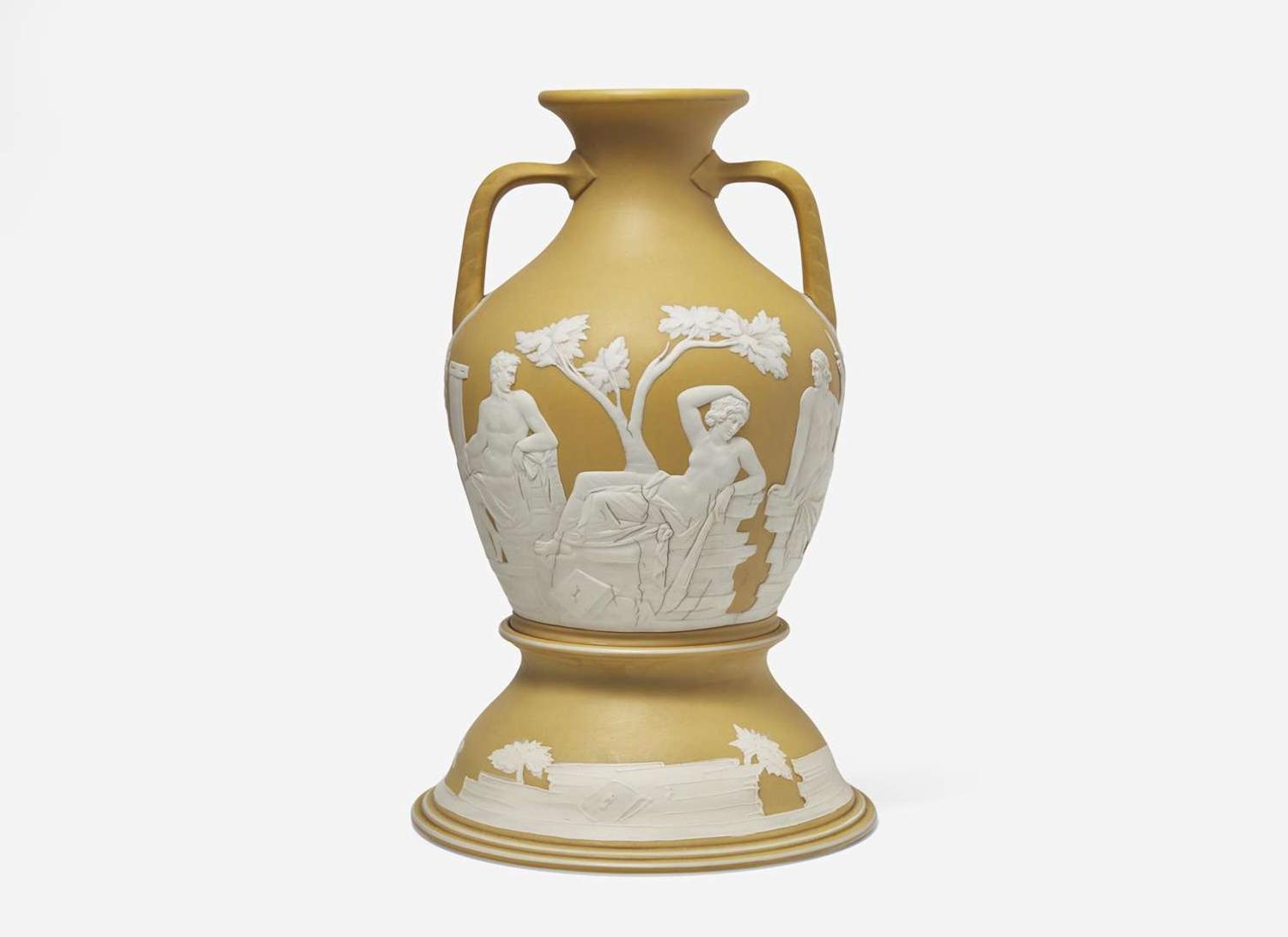 A Wedgwood Yellow Dip Jasperware Portland Vase, UK, late 19th century