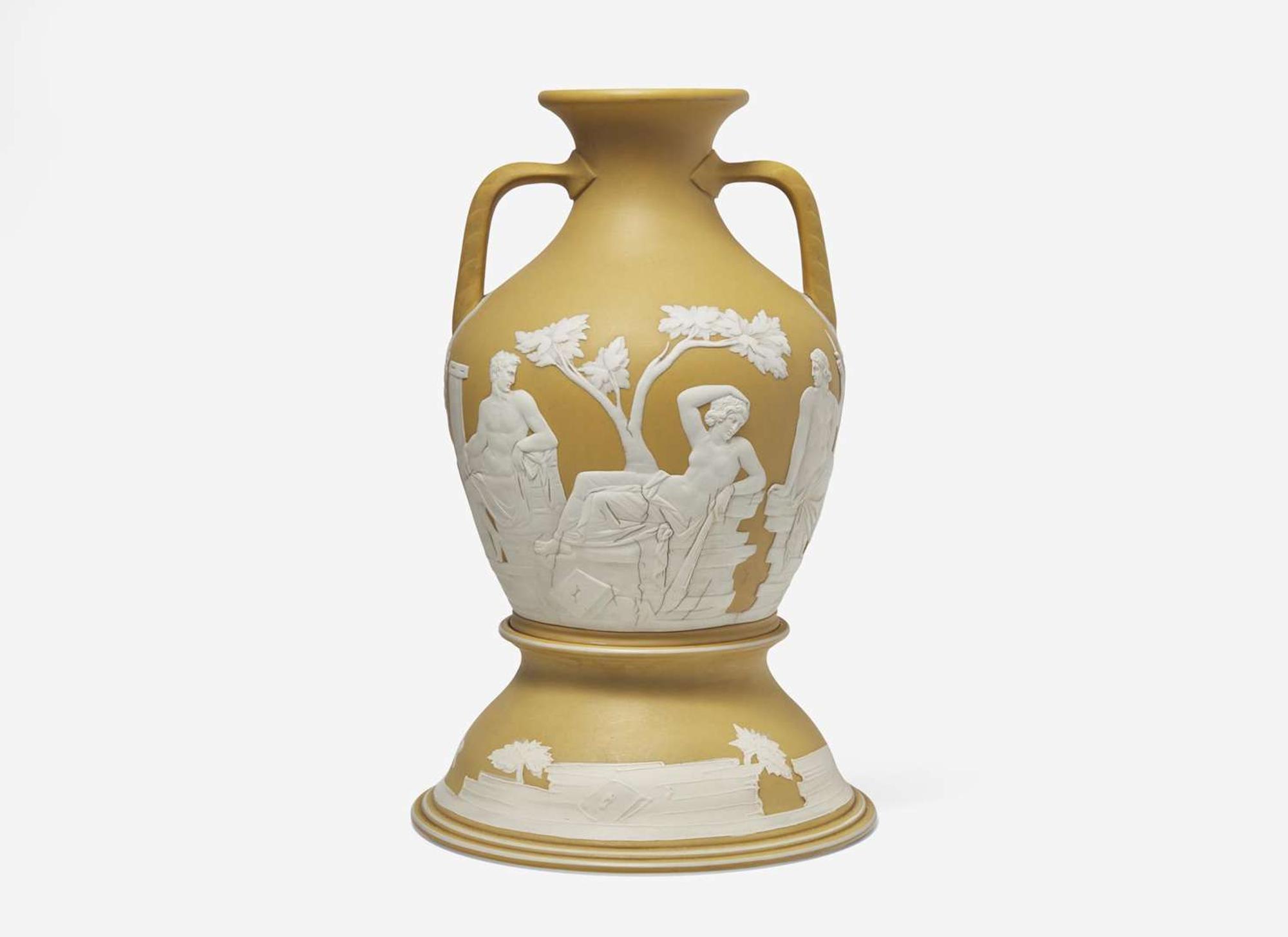 A Wedgwood Yellow Dip Jasperware Portland Vase, UK, late 19th century