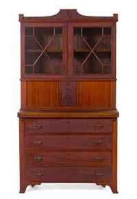 A Federal Mahogany Secretary Bookcase
