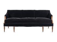 A Black Velvet Upholstered Sofa
