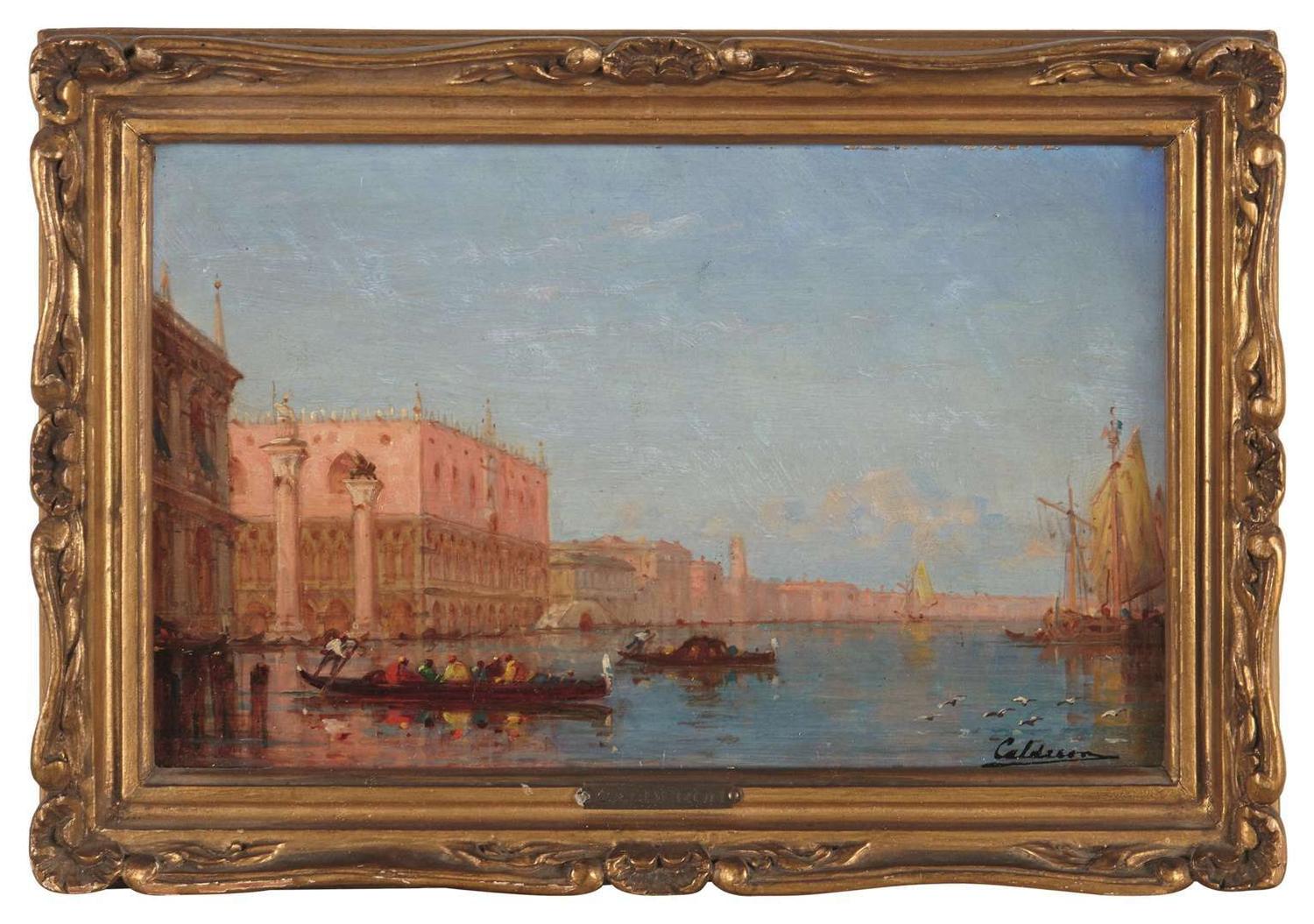 CHARLES CLÉMENT CALDERON (FRENCH 1870–1906) LE BASSIN DE SAINT-MARC AU COUCHANT; ALONG WITH THREE OTHER VENETIAN SCENES