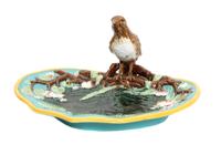 A Christian Dior Majorlica Style Plate Height 4 1/2 x width 10 x depth 9 inches