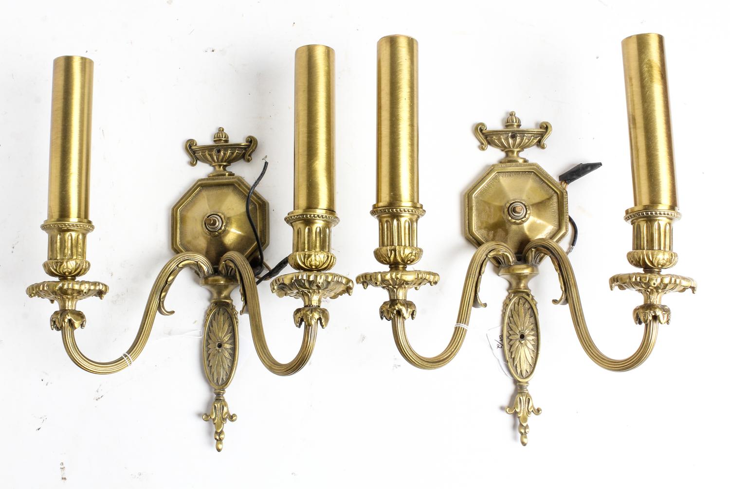 A Pair of Neoclassical Sconces Height 12 1/2 inches overall. — 20TH CENTURY