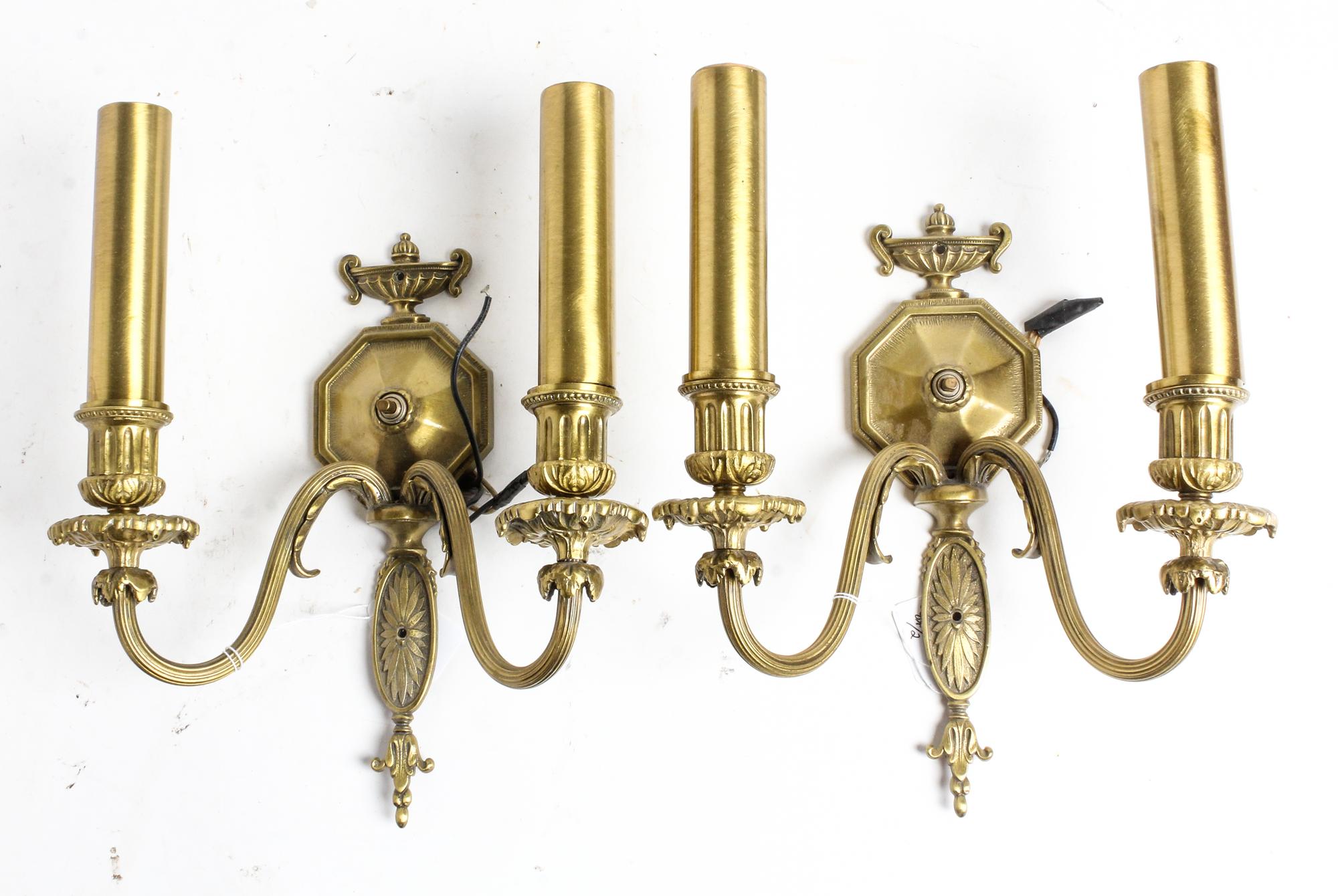 A Pair of Neoclassical Sconces Height 12 1/2 inches overall. — 20TH CENTURY