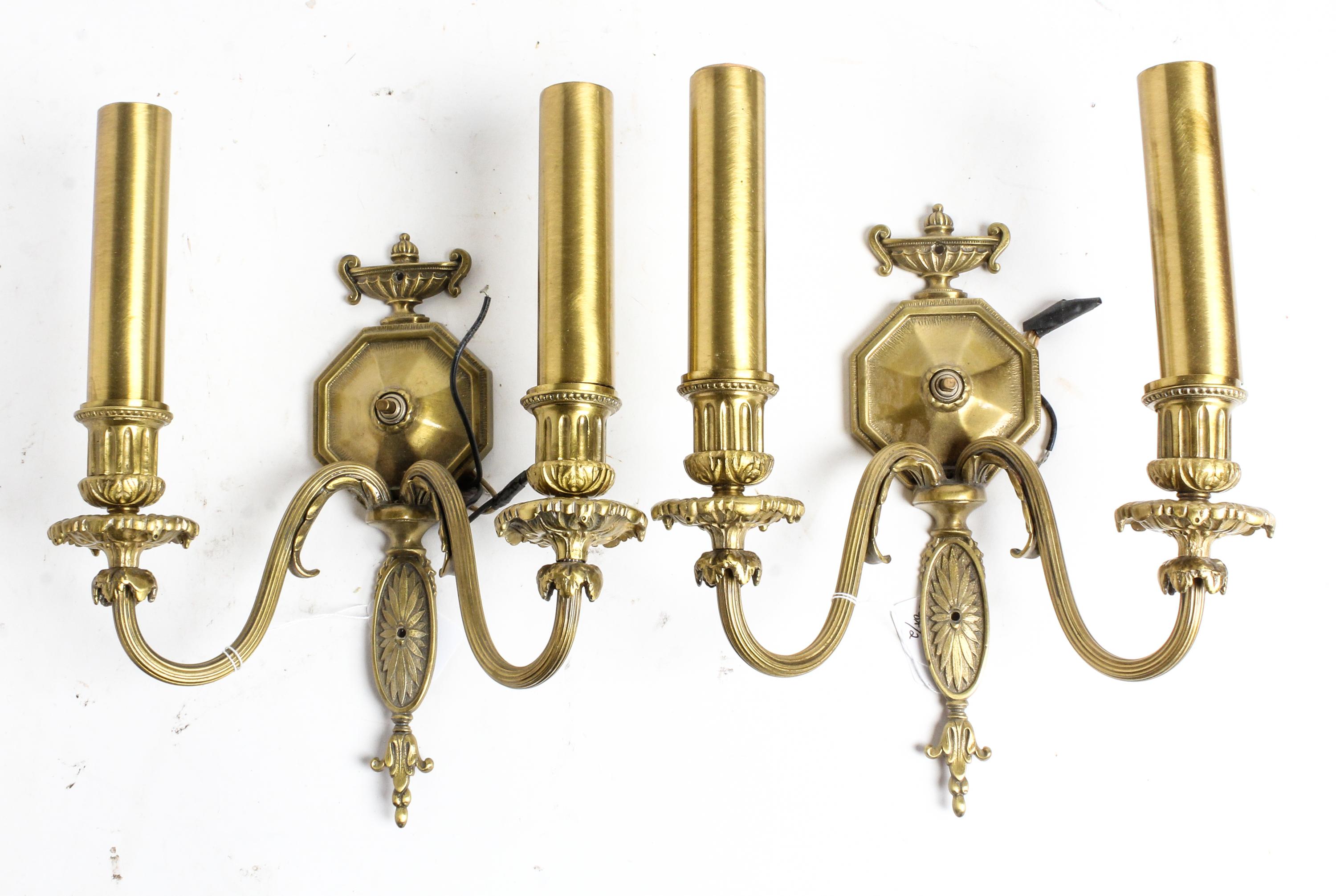A Pair of Neoclassical Sconces Height 12 1/2 inches overall. — 20TH CENTURY