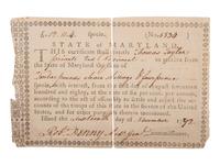 [REVOLUTIONARY WAR]. CRAIG, Thomas (1739-1832). Autograph letter signed ("Thos Craig") to John Nicholson Esq. Easton, [Pennsylvania], 8 August 1784.