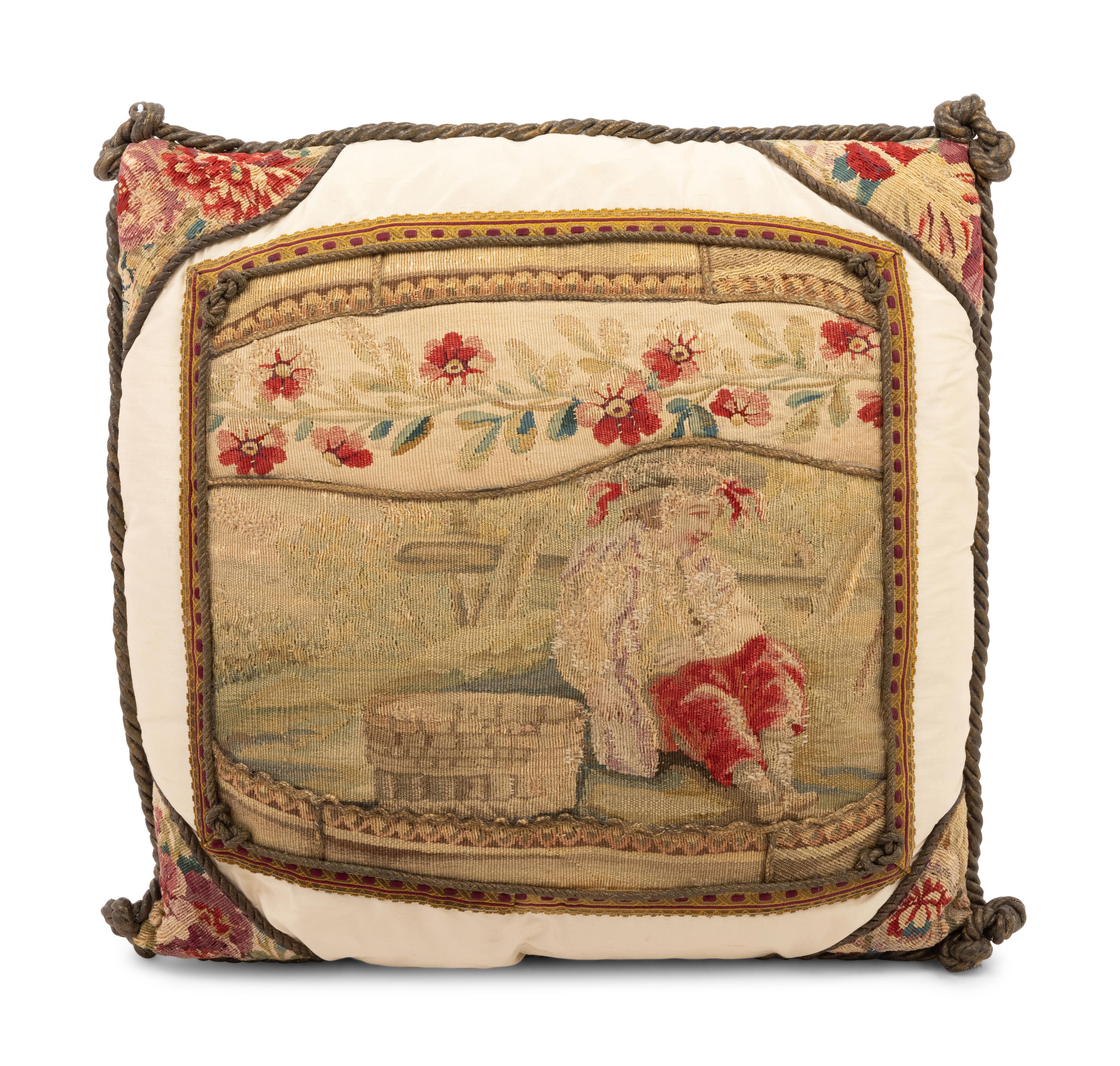Two French Tapestry Pillows