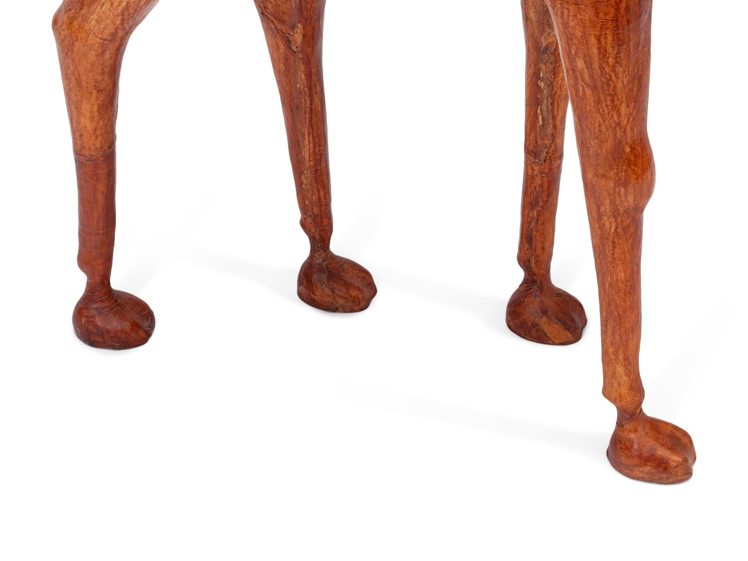A Large Leather-Veneered Model of a Camel
