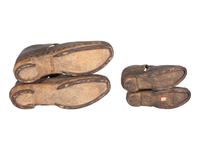 [CIVIL WAR]. Two pairs of Civil War-era southern manufactured shoes, including a scarce salesman's sample.