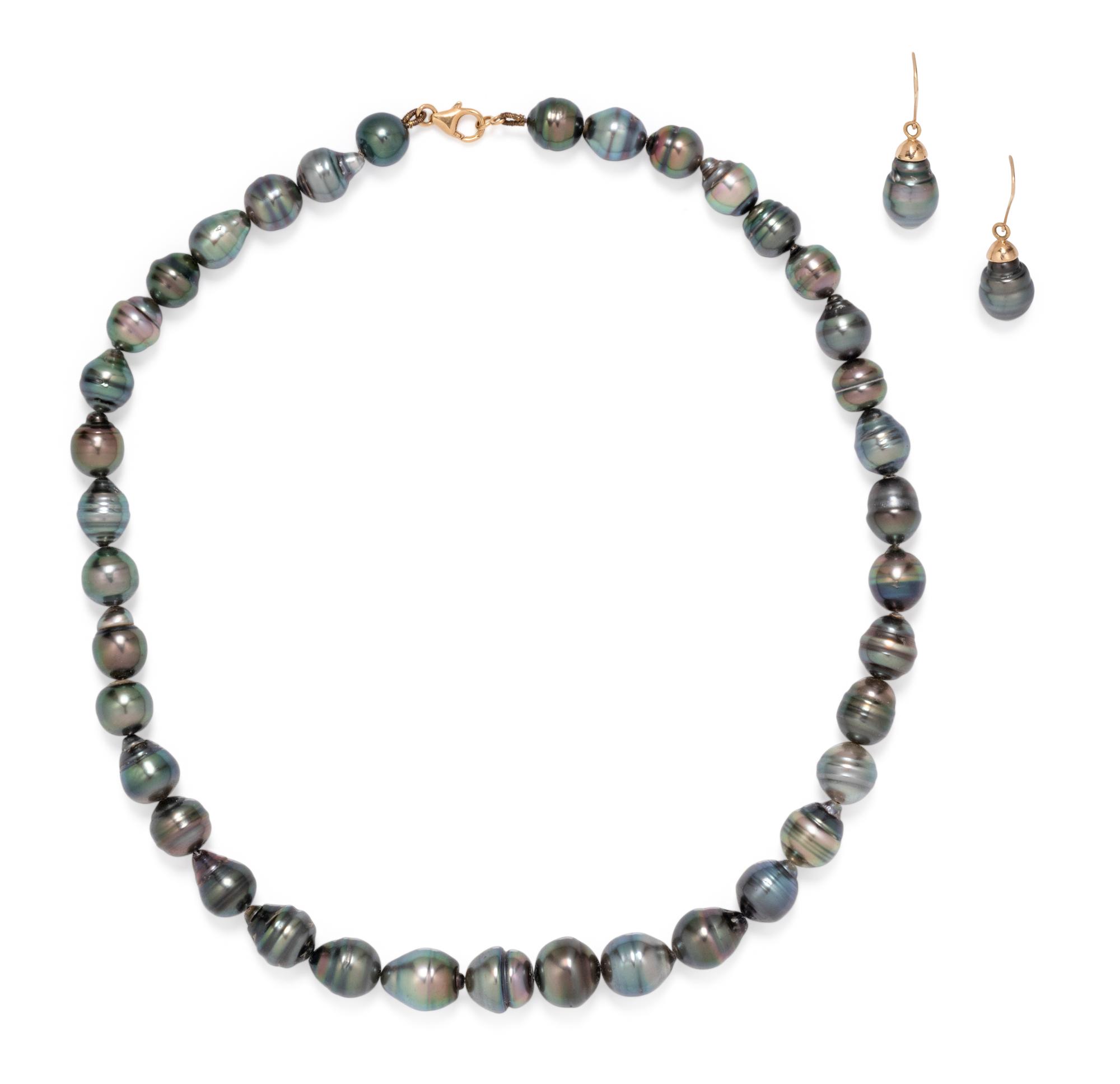 CULTURED BAROQUE TAHITIAN PEARL SET