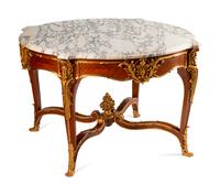 A Louis XV Style Gilt-Bronze-Mounted Kingwood Table de Milieu