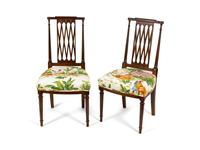 A Set of Six Louis XVI Style Mahoganized Hardwood Side Chairs
