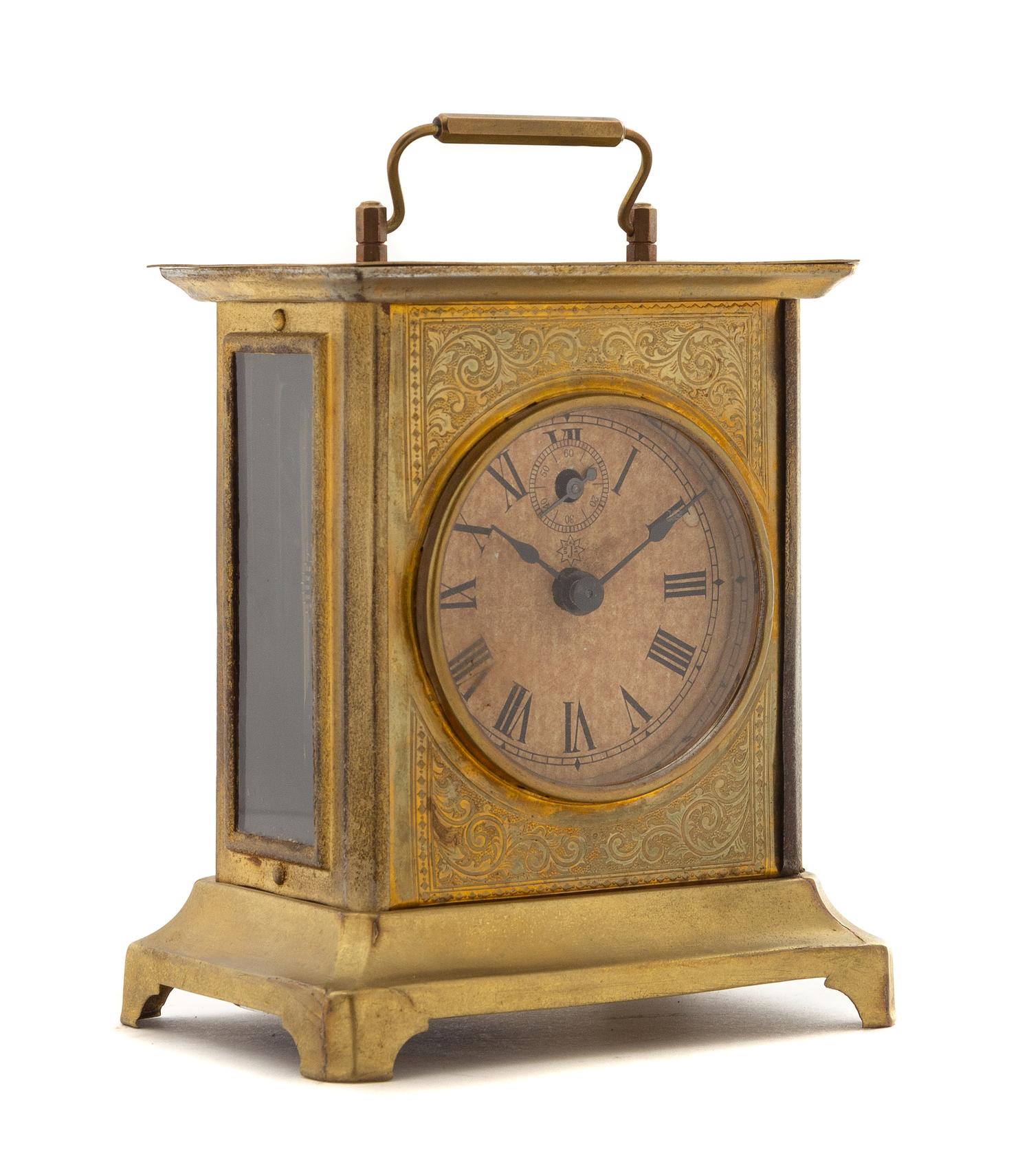 A German Brass Carriage Clock