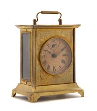 A German Brass Carriage Clock