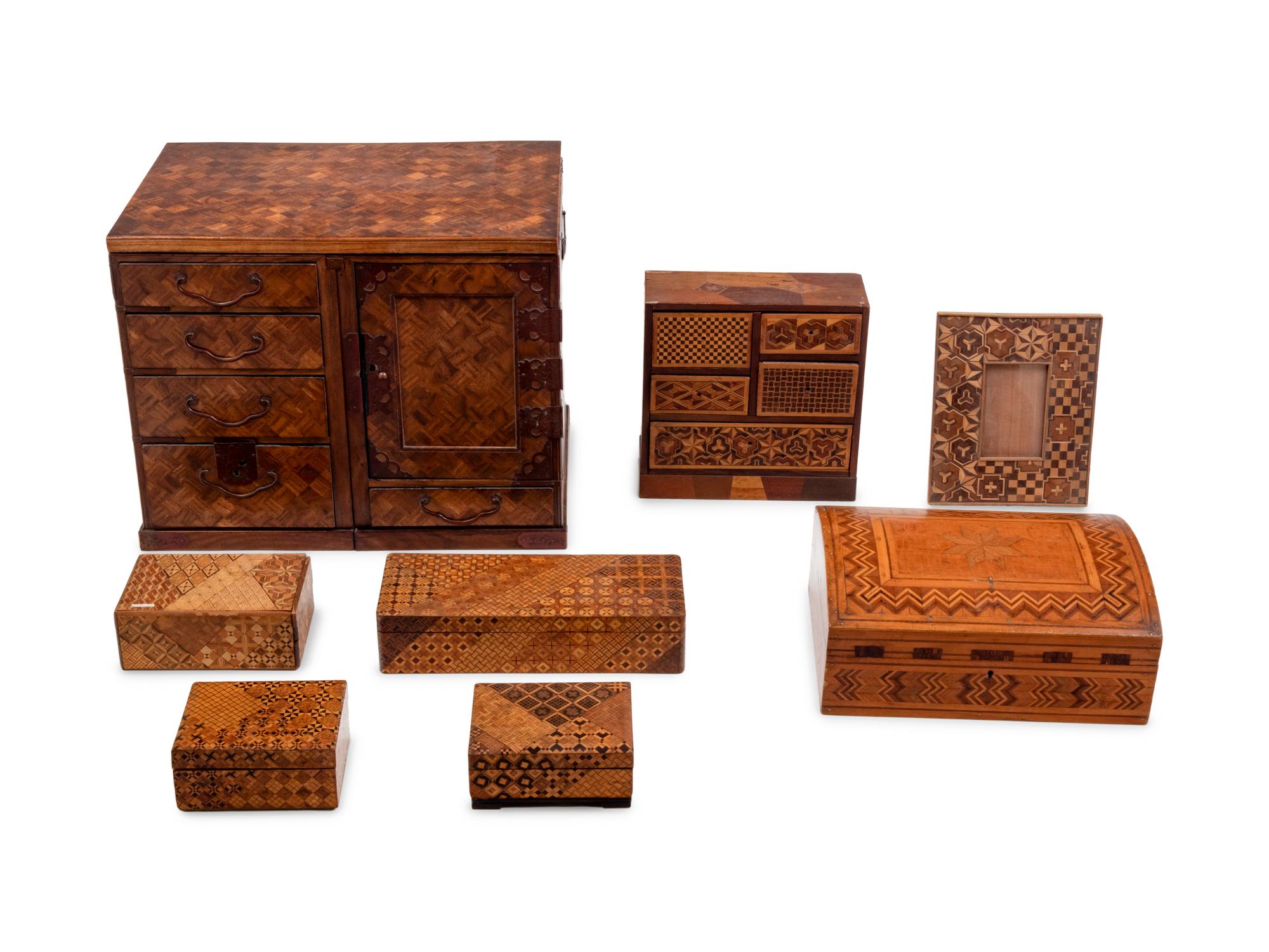 Eight Parquetry Table Articles