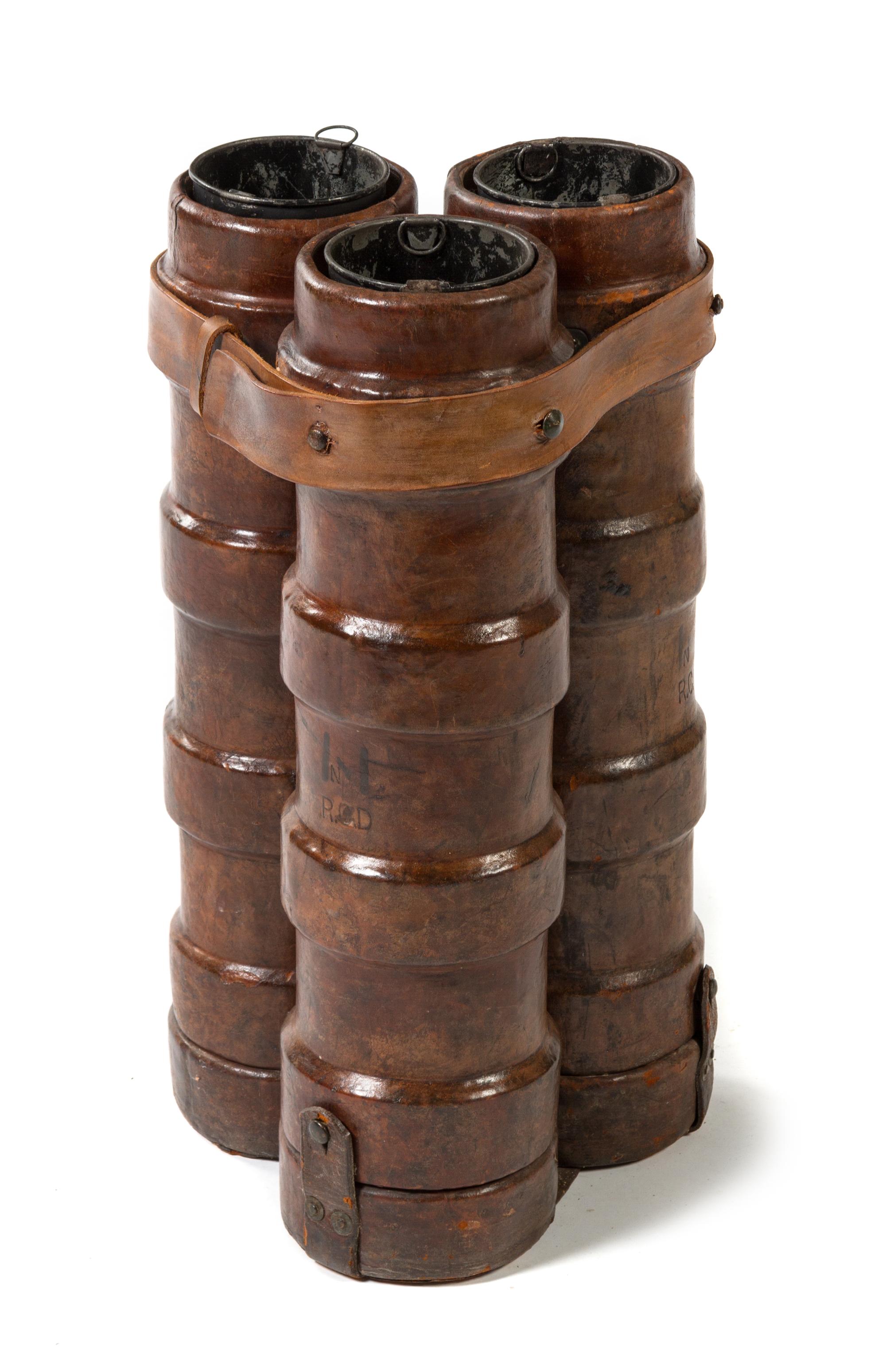 An English Leather Umbrella Stand Height 24 inches.