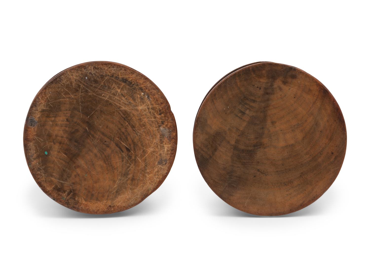 A Pair of French Olivewood "Pique Cierge" Candlesticks
