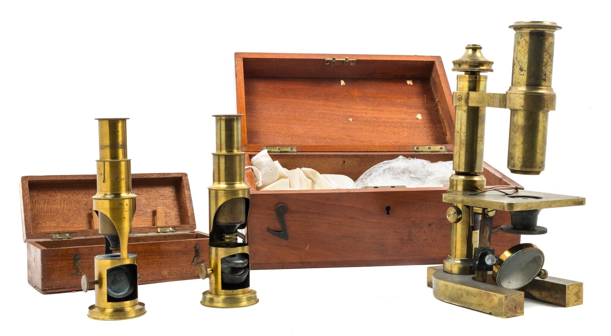 An English Brass Microscope Height 9 inches. — R. & J. BECK, LONDON, 19TH CENTURY