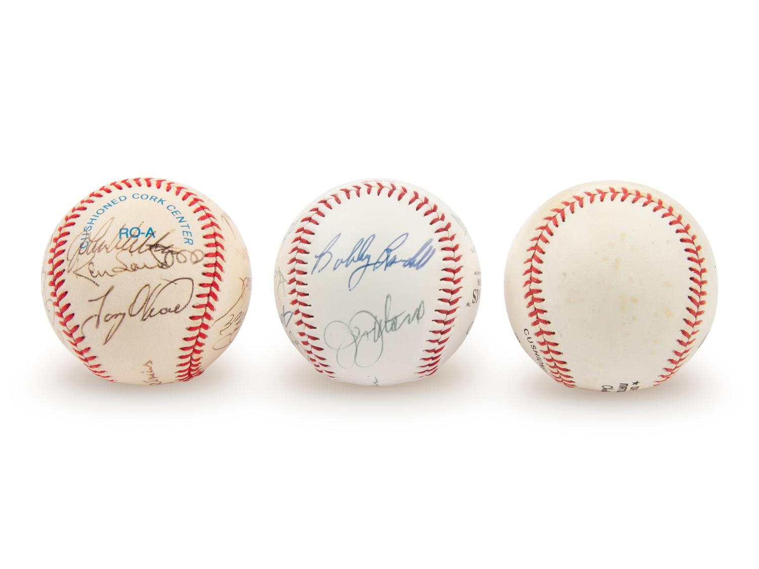 A Collection of Signed Autograph Baseballs Including Hall of Famers and Pete Rose