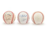 A Collection of Signed Autograph Baseballs Including Hall of Famers and Pete Rose