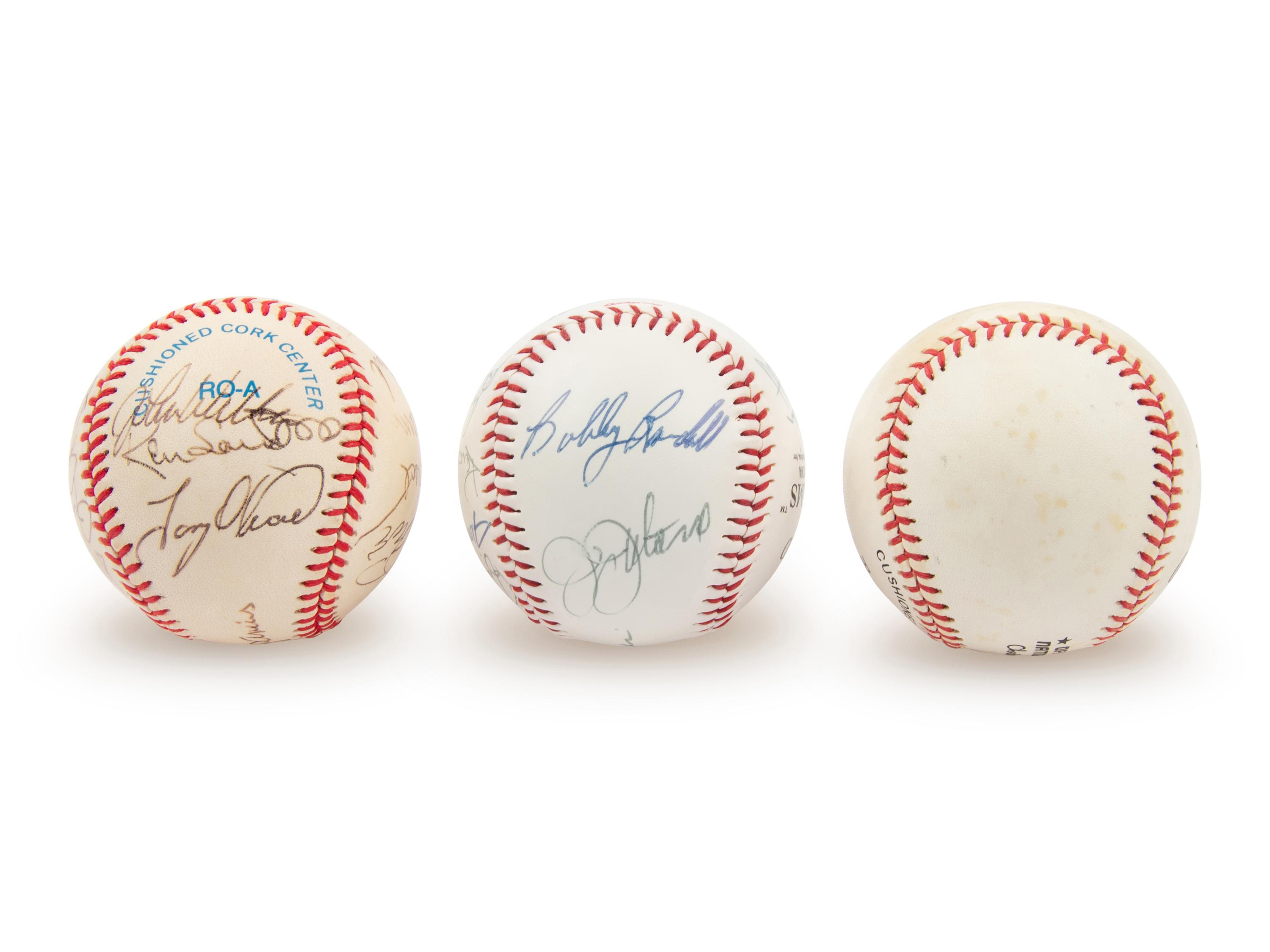 A Collection of Signed Autograph Baseballs Including Hall of Famers and Pete Rose