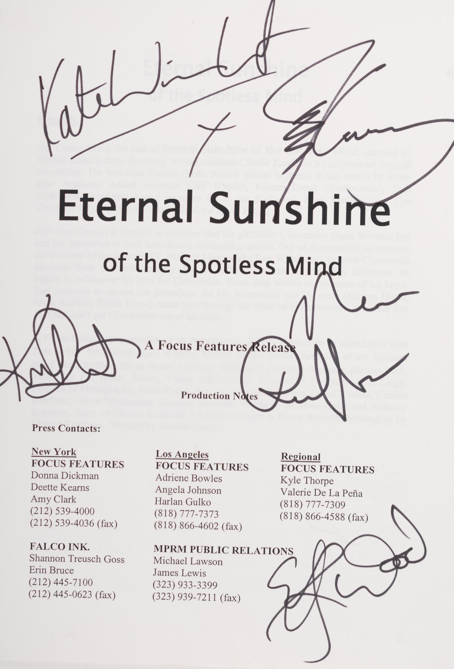 (Film Memorabilia) A group of memorabilia from 6 films, comprising: