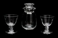 A Steuben Glass Cocktail Set Height of carafe 6 1/2 inches. — MID TO LATE 20TH CENTURY