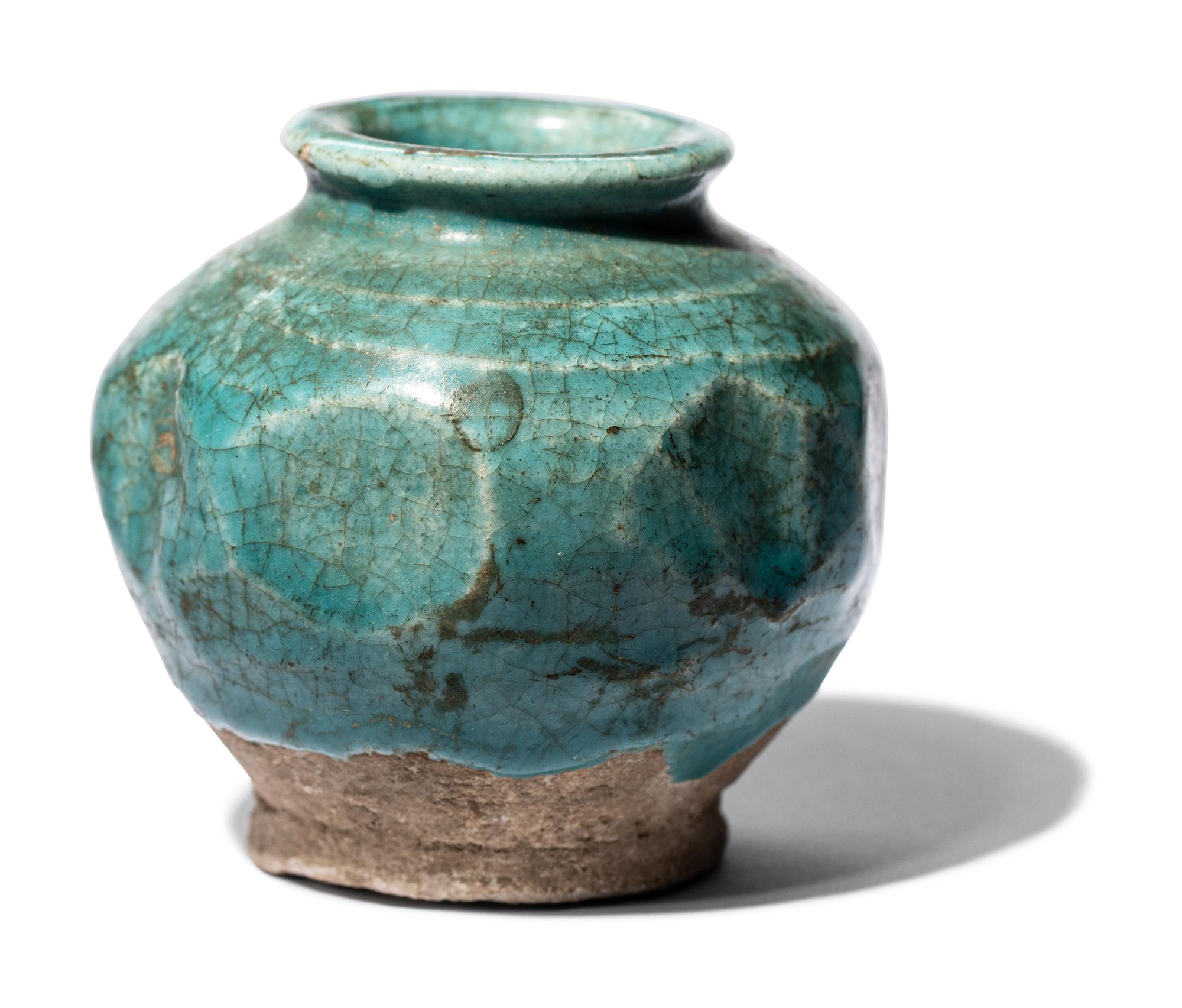 A Persian Turquoise-Glazed Vessel