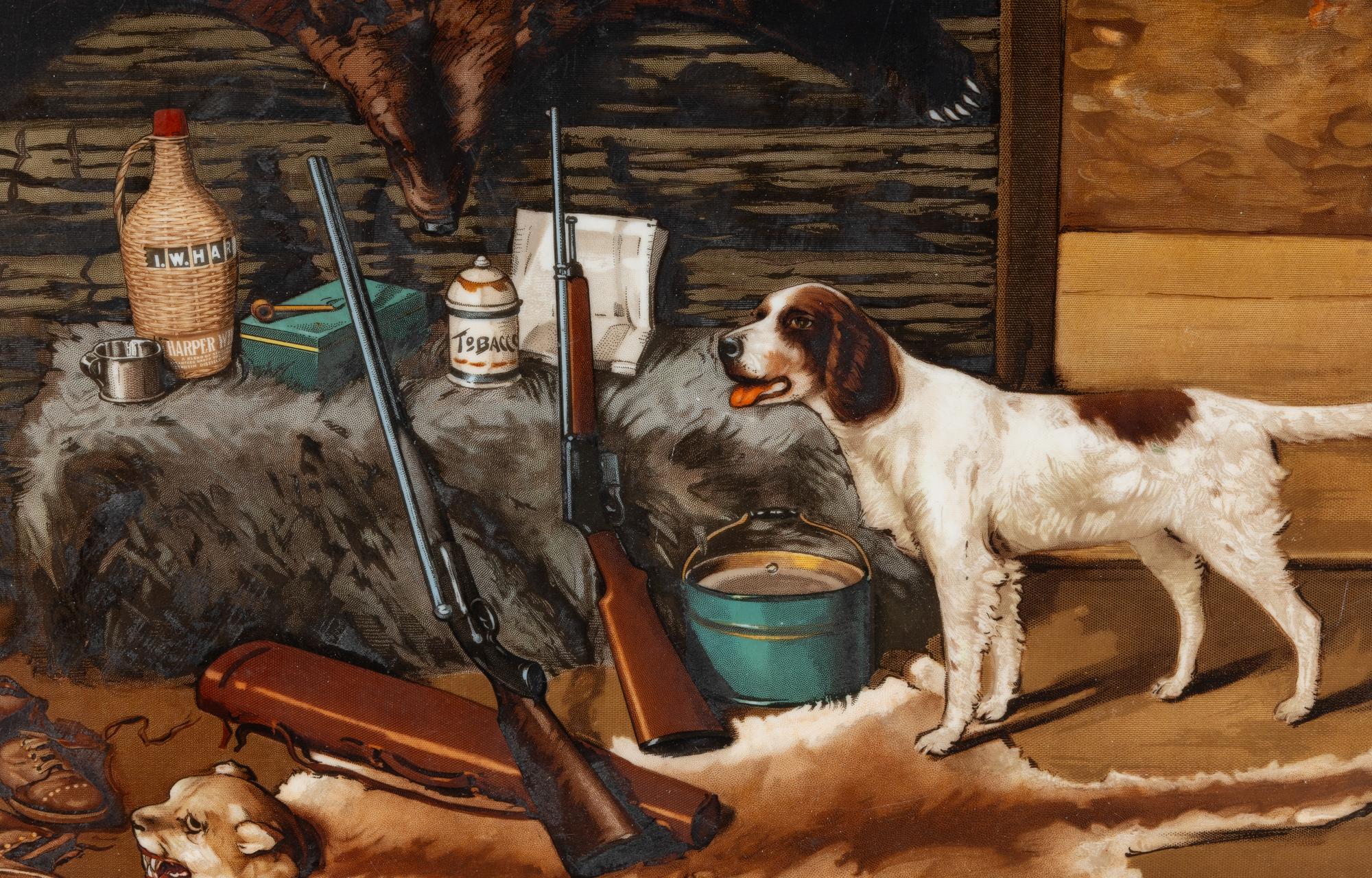 A 'Here's Happy Days' Painted Vitrolite Advertising Panel for I.W. Harper Whiskey