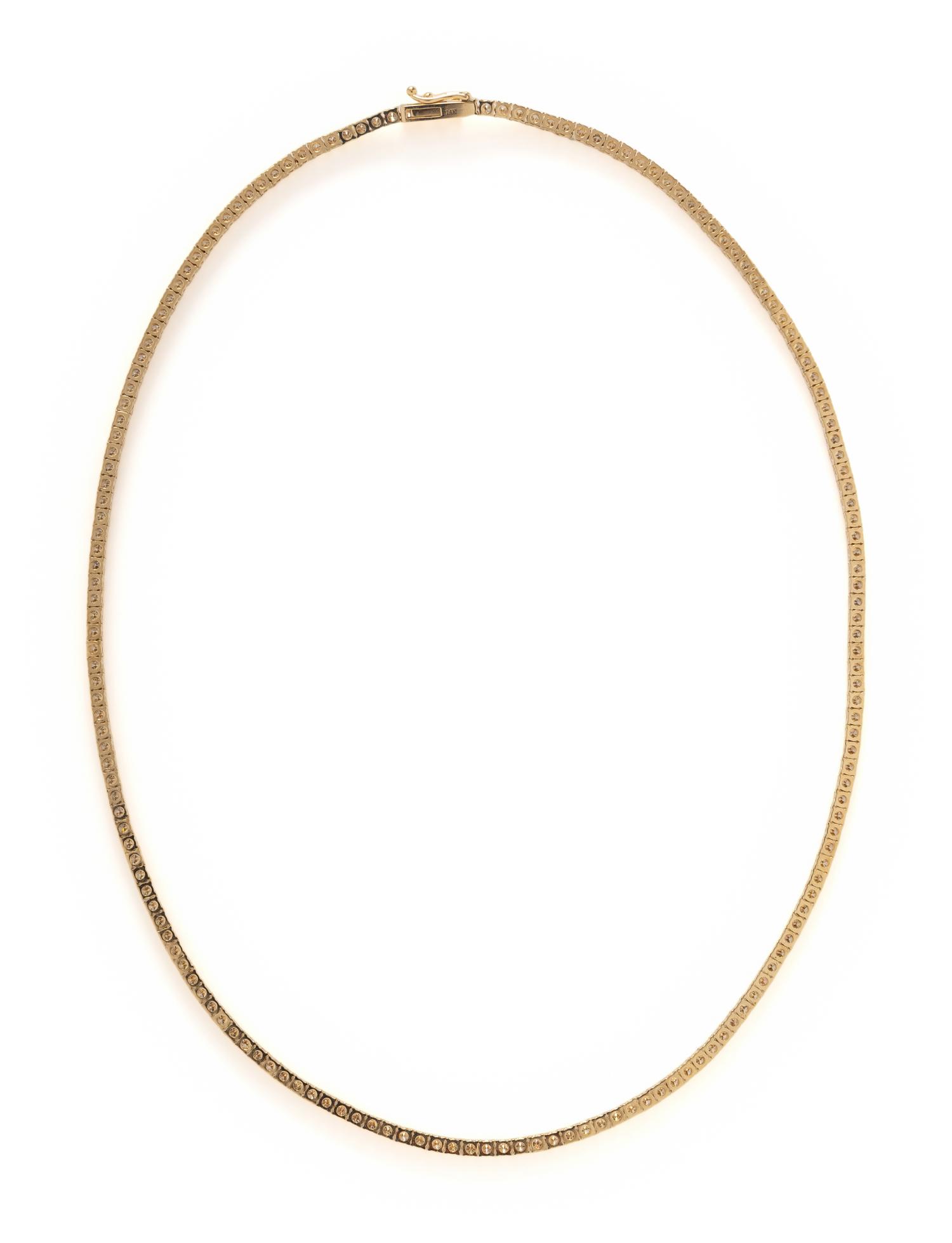 YELLOW GOLD AND DIAMOND LINE NECKLACE