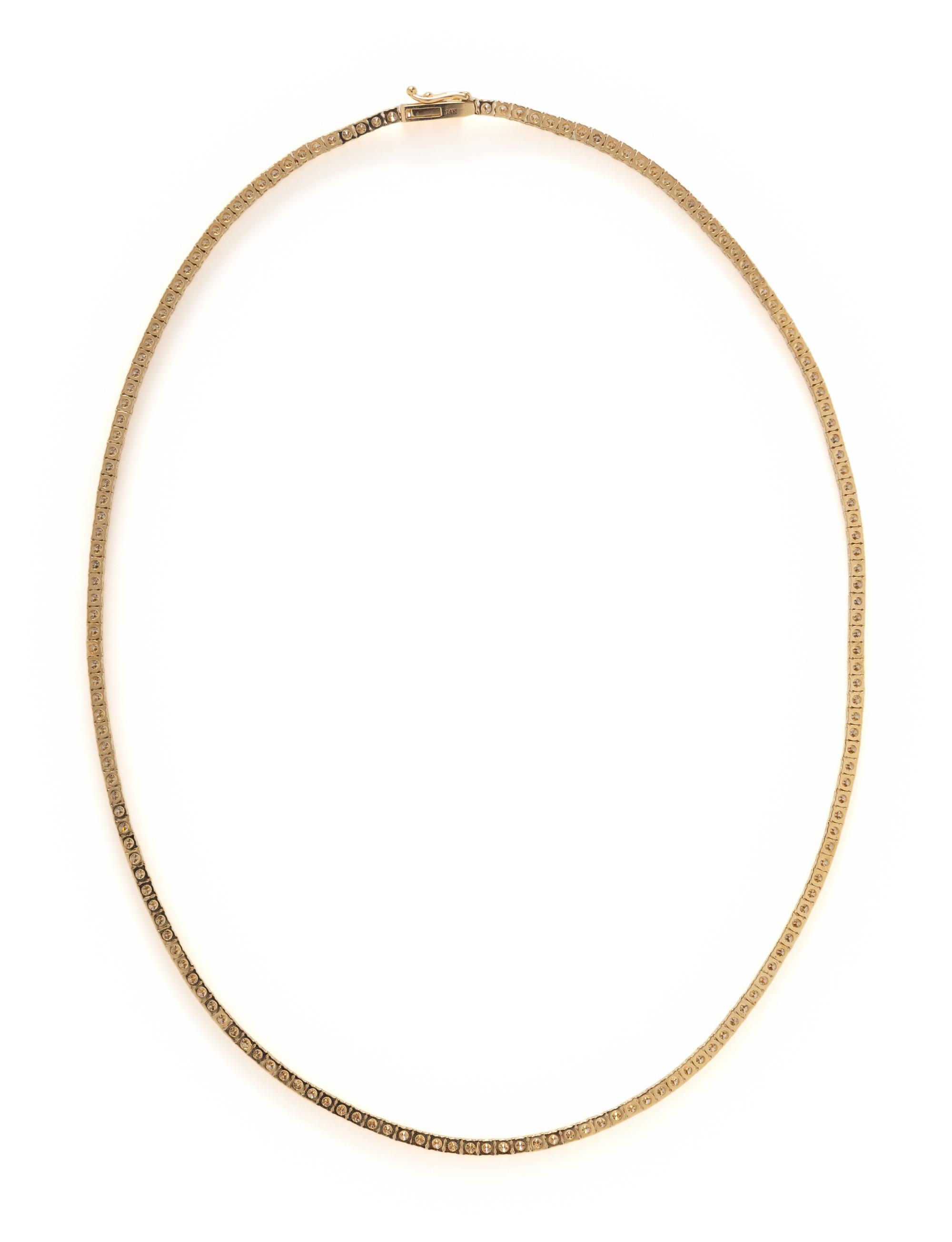 YELLOW GOLD AND DIAMOND LINE NECKLACE