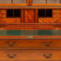 A George III Style Satinwood Bureau Bookcase
