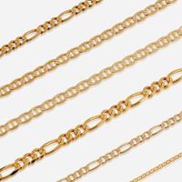 A collection of six fourteen karat gold necklaces