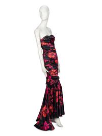 DOLCE & GABBANA, DRAPED FLORAL PRINT GOWN