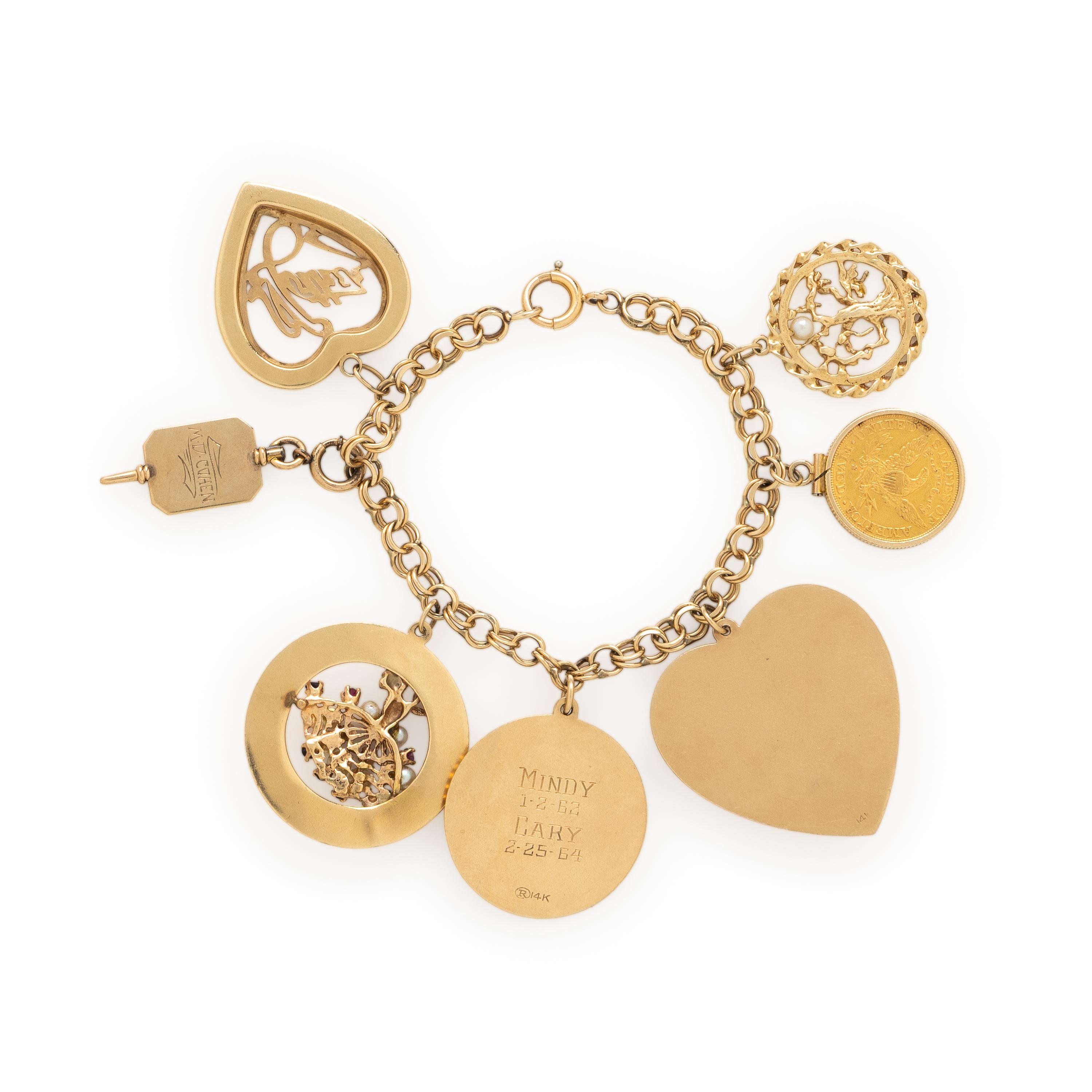 Yellow Gold and Multigem Charm Bracelet