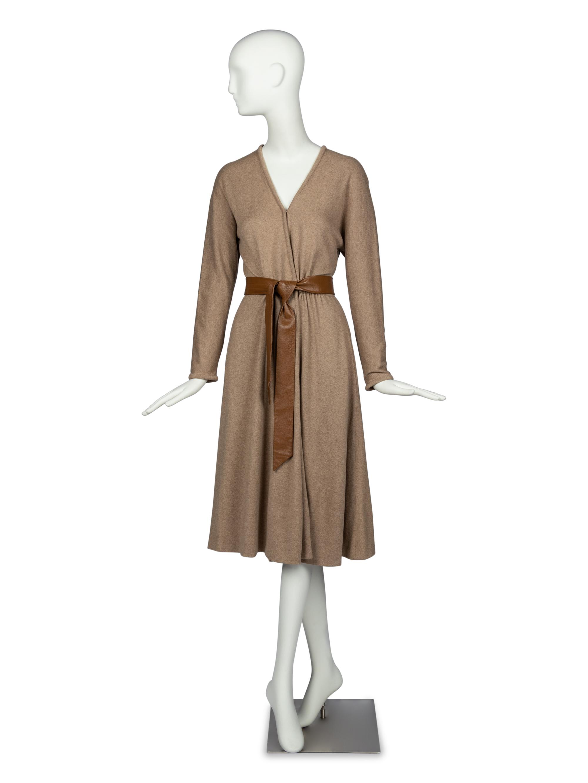 Halston Knit Dress and Leather Belt, 1970s