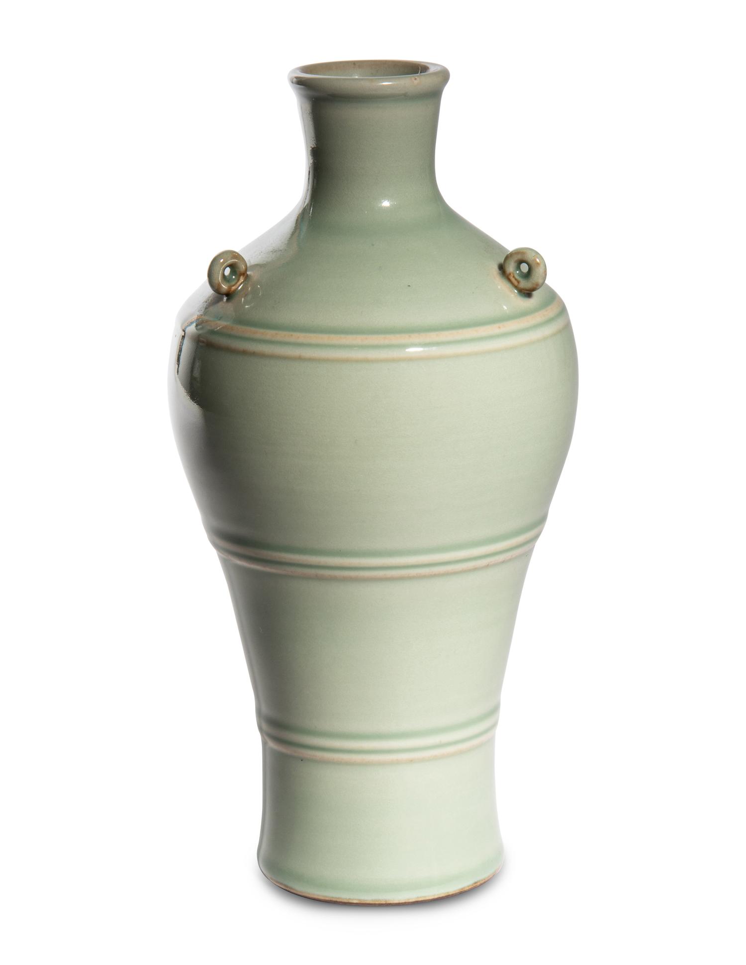 A Chinese Pale Celadon Glazed Porcelain Vase