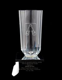 A 1986 Saint Mary of Nazareth Hospital Annual Recognition Award Presented to Mike Ditka Formerly Displayed at Mike Ditka's Restaurant
