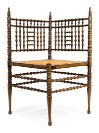 A Victorian Spindle-Turend Oak Corner Chair