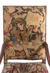 Two William and Mary Walnut Armchairs with Tapestry Upholstery