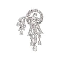 PLATINUM AND DIAMOND BROOCH