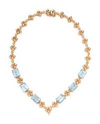 YELLOW GOLD AND AQUAMARINE PENDANT/NECKLACE