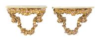 A Pair of Louis XIV Style Console Tables Height 2 1/4 x width 3 x depth 1 1/4 inches. — Eugene Kupjack